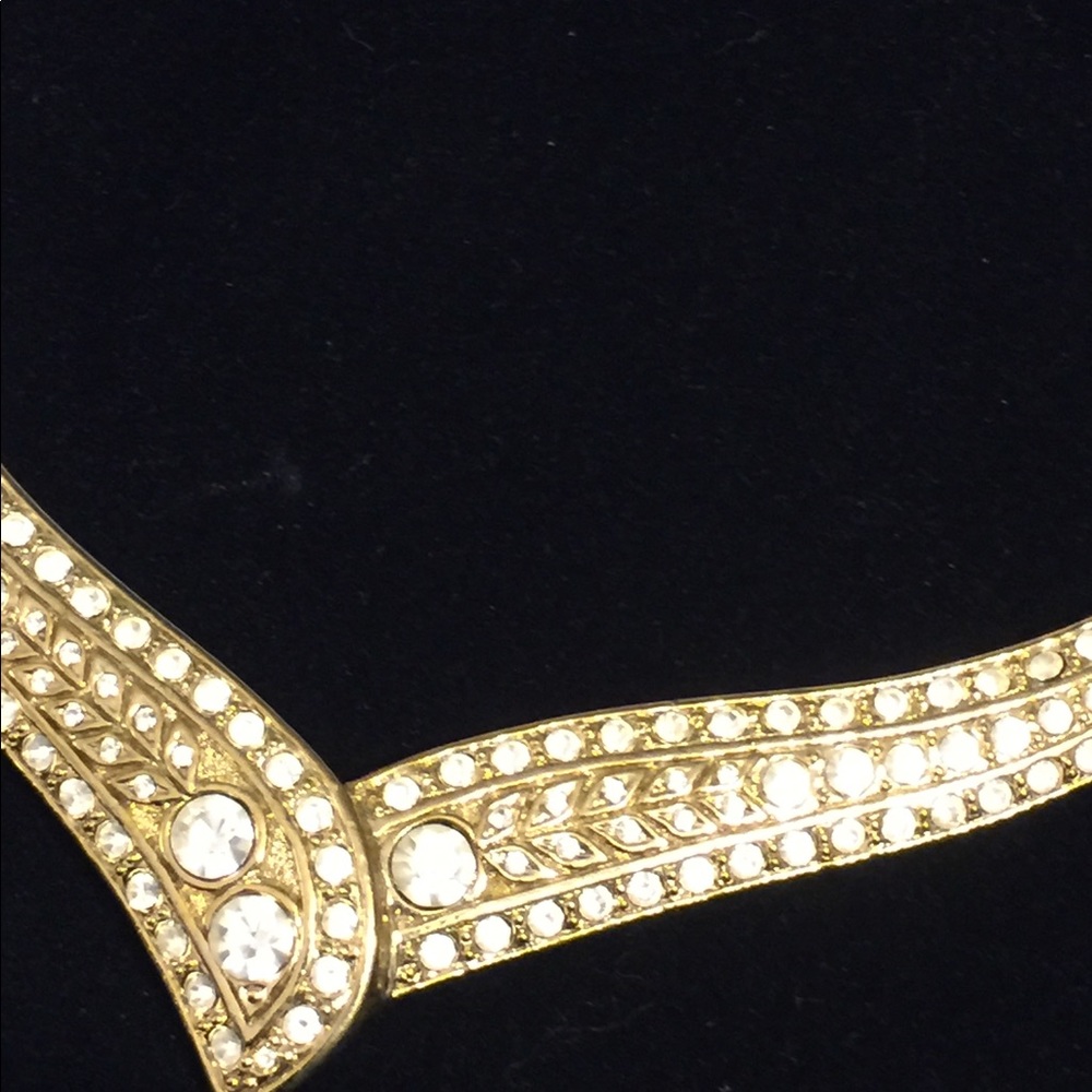 Stunning, gold and rhinestone evening necklace